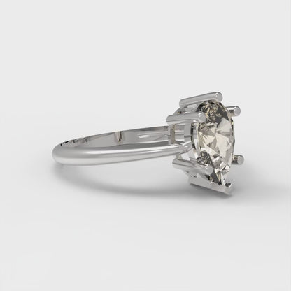 1 cttw Natural Morganite Solitaire  Engagement Ring - Solid Gold (Pear Cut,8x5mm)