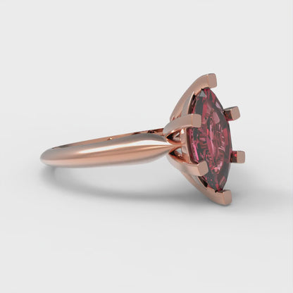 1 cttw Simulated Pink Tourmaline Solitaire  Engagement Ring - Solid Gold (Marquise Cut,10x5mm)