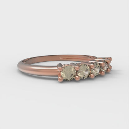 0.35 cttw Natural Morganite Round Cut Rose Gold Eternity Wedding Band