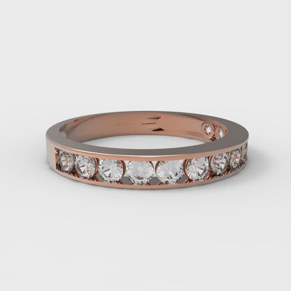 0.39 cttw Simulated Diamond Round Cut Rose Gold Eternity Wedding Band