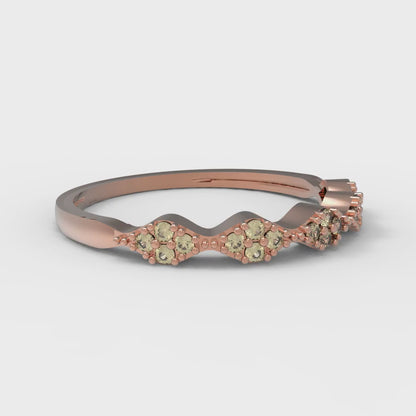 0.1 cttw Simulated Yellow Diamond Round Cut Rose Gold Eternity Wedding Band