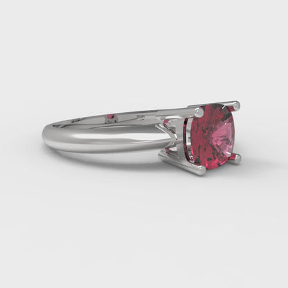 1 cttw Natural Garnet Solitaire  Engagement Ring - Solid Gold (Cushion Cut,6mm)