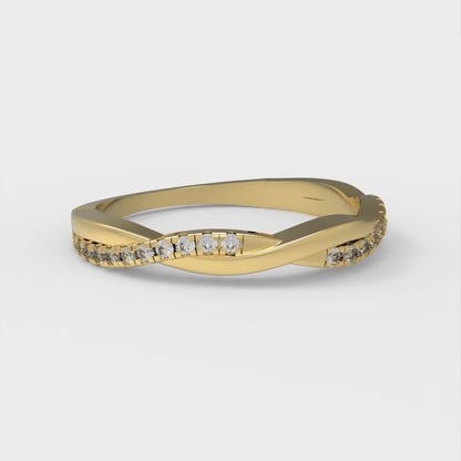 0.16 cttw White Sapphire Round Cut Yellow Gold Eternity Wedding Band