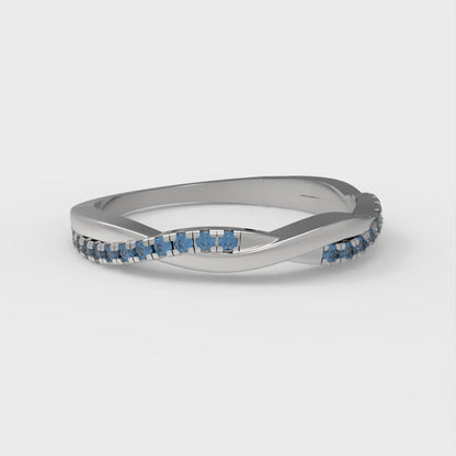 0.16 cttw Simulated Tanzanite Round Cut White Gold Eternity Wedding Band