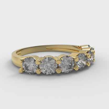 1.19 cttw Moissanite Round Cut Yellow Gold Eternity Wedding Band