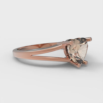 1 cttw Yellow Moissanite Solitaire  Engagement Ring - Solid Gold (Heart Cut,6.5mm)