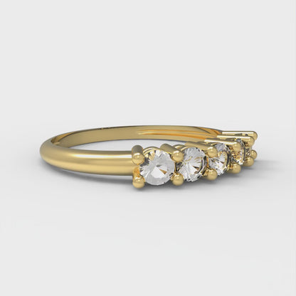 0.35 cttw Moissanite Round Cut Yellow Gold Eternity Wedding Band