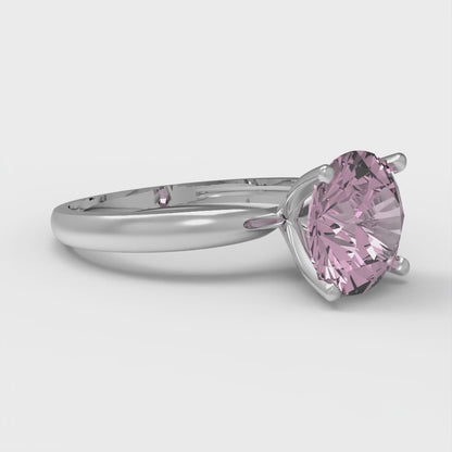 2 cttw Zirconia Simulated Pink Diamond Solitaire  Engagement Ring - Solid Gold (VVS1, Round Cut,8.0mm)