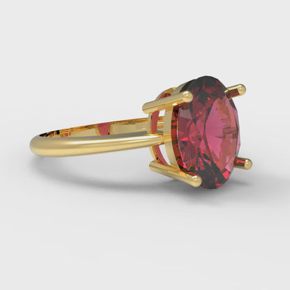 2.5 cttw Natural Garnet Solitaire  Engagement Ring - Solid Gold (Oval Cut,9.5x7.5mm)