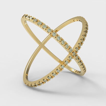 0.245 cttw Zirconia Simulated Green Diamond Statement Engagement Ring - Solid Gold (VVS1, Round Cut,1.0mm)