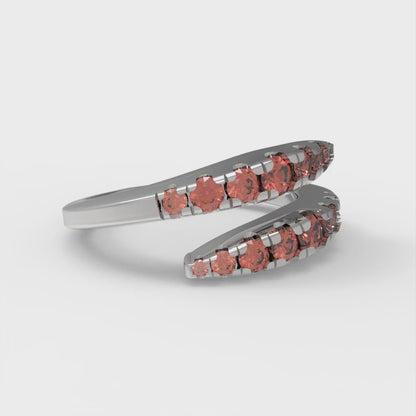 0.235 cttw Simulated Red Diamond Round Cut White Gold Eternity Wedding Band