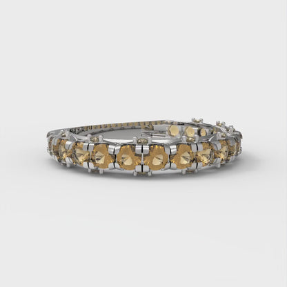 3.13 cttw Simulated Champagne Diamond Round Cut White Gold Eternity Wedding Band