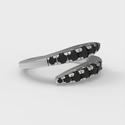 0.235 cttw Natural Onyx Round Cut White Gold Eternity Wedding Band