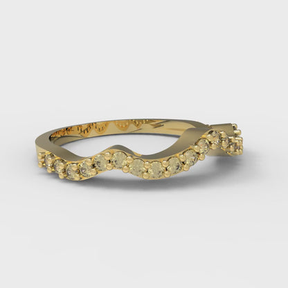 0.23 cttw Simulated Yellow Diamond Round Cut Yellow Gold Eternity Wedding Band