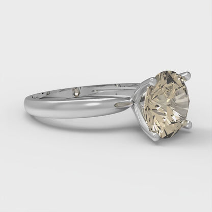 2 cttw Natural Morganite Solitaire  Engagement Ring - Solid Gold (Round Cut,8.0mm)