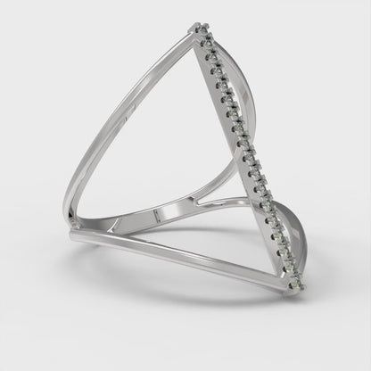 0.09 cttw Blue Moissanite Statement Engagement Ring - Solid Gold (Round Cut,1.0mm)