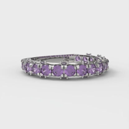 3.13 cttw Simulated Alexandrite Round Cut White Gold Eternity Wedding Band
