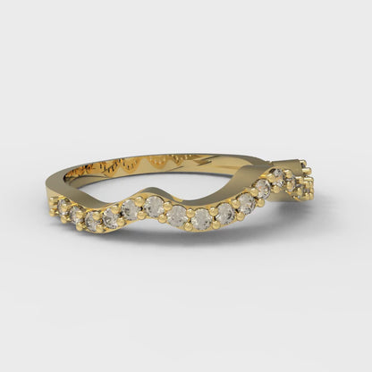 0.23 cttw Natural Morganite Round Cut Yellow Gold Eternity Wedding Band
