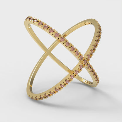 0.245 cttw Zirconia Simulated Red Diamond Statement Engagement Ring - Solid Gold (VVS1, Round Cut,1.0mm)