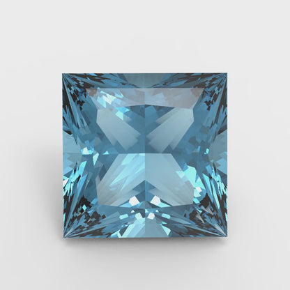 0.25 to 3 ct Princess Cut VVS1 Simulated Blue Aquamarine March Birthstone