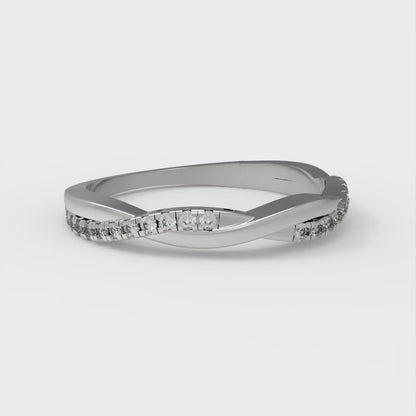 0.16 cttw Moissanite Round Cut White Gold Eternity Wedding Band