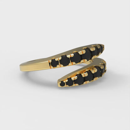 0.235 cttw Natural Onyx Round Cut Yellow Gold Eternity Wedding Band
