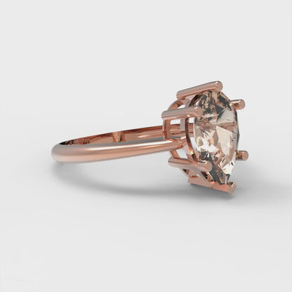 1.5 cttw Yellow Moissanite Solitaire  Engagement Ring - Solid Gold (Pear Cut,9x6mm)