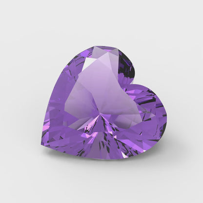 0.5 to 2 ct Heart Cut VVS1 Simulated Purple Alexandrite February Birthstone