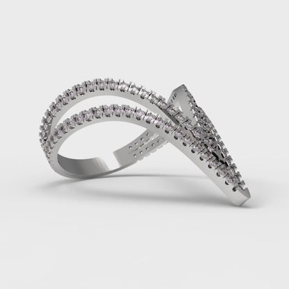 0.525 cttw Zirconia Simulated Pink Diamond Statement Engagement Ring - Solid Gold (VVS1, Round Cut,1.0mm)