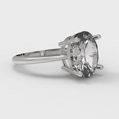 2.5 cttw Zirconia Simulated Diamond Solitaire  Engagement Ring - Solid Gold (VVS1, Oval Cut,9.5x7.5mm)