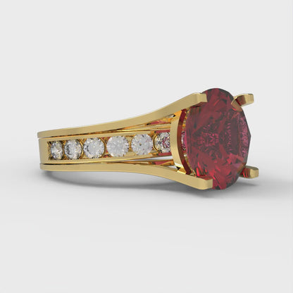 3.39 cttw Round Cut Natural Garnet Bridal Set - Solid Yellow Gold Engagement Ring & Wedding Band