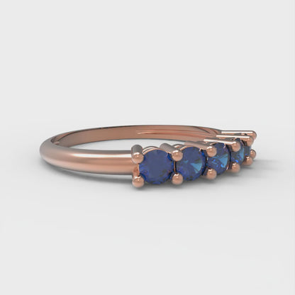 0.35 cttw Simulated Tanzanite Round Cut Rose Gold Eternity Wedding Band