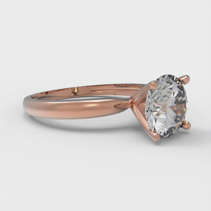 1.5 cttw Certified Moissanite Solitaire  Engagement Ring - Solid Gold (VVS1, D-F,Round Cut,7.5mm)