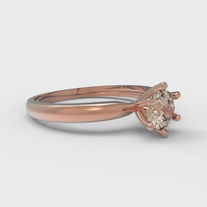 0.5 cttw Yellow Moissanite Solitaire  Engagement Ring - Solid Gold (Round Cut,5.0mm)