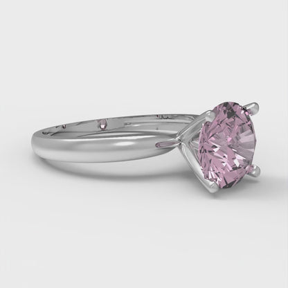 1.5 cttw Zirconia Simulated Pink Diamond Solitaire  Engagement Ring - Solid Gold (VVS1, Round Cut,7.5mm)