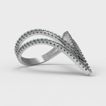 0.525 cttw Natural London Blue Topaz Statement Engagement Ring - Solid Gold (Round Cut,1.0mm)