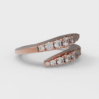 0.235 cttw Simulated Diamond Round Cut Rose Gold Eternity Wedding Band