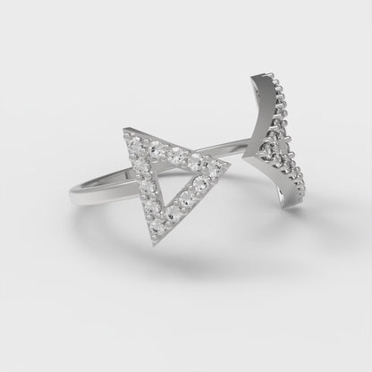 0.2475 cttw White Sapphire Statement Engagement Ring - Solid Gold (Round Cut,1.2mm)