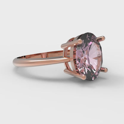 2.5 cttw Zirconia Simulated Pink Diamond Solitaire  Engagement Ring - Solid Gold (VVS1, Oval Cut,9.5x7.5mm)