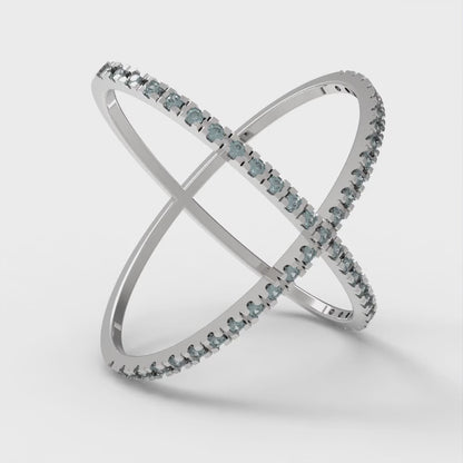 0.245 cttw Natural London Blue Topaz Statement Engagement Ring - Solid Gold (Round Cut,1.0mm)