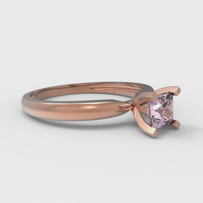 0.5 cttw Zirconia Simulated Pink Diamond Solitaire  Engagement Ring - Solid Gold (VVS1, Princess Cut,4.5mm)