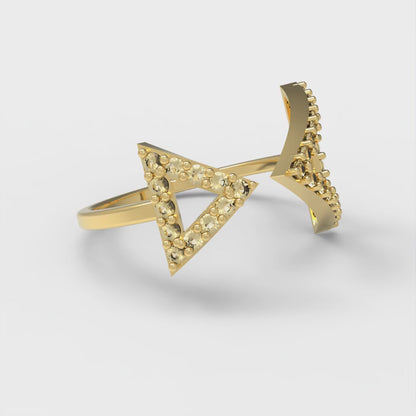 0.2475 cttw Natural Citrine Statement Engagement Ring - Solid Gold (Round Cut,1.2mm)