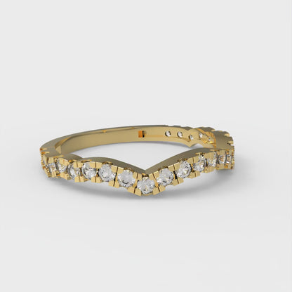 0.36 cttw Moissanite Round Cut Yellow Gold Eternity Wedding Band