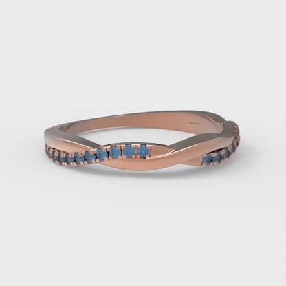 0.16 cttw Simulated Tanzanite Round Cut Rose Gold Eternity Wedding Band