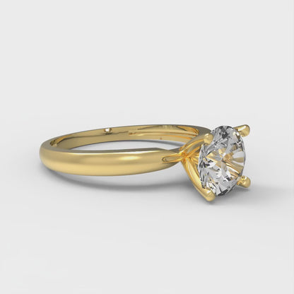 1 cttw Zirconia Simulated Diamond Solitaire  Engagement Ring - Solid Gold (VVS1, Round Cut,6.5mm)