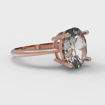 2.5 cttw White Sapphire Solitaire  Engagement Ring - Solid Gold (Oval Cut,9.5x7.5mm)