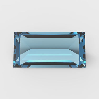 0.33 ct 5x3.5mm Baguette Cut Simulated Blue Aquamarine March Birthstone
