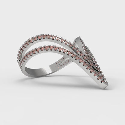 0.525 cttw Zirconia Simulated Red Diamond Statement Engagement Ring - Solid Gold (VVS1, Round Cut,1.0mm)