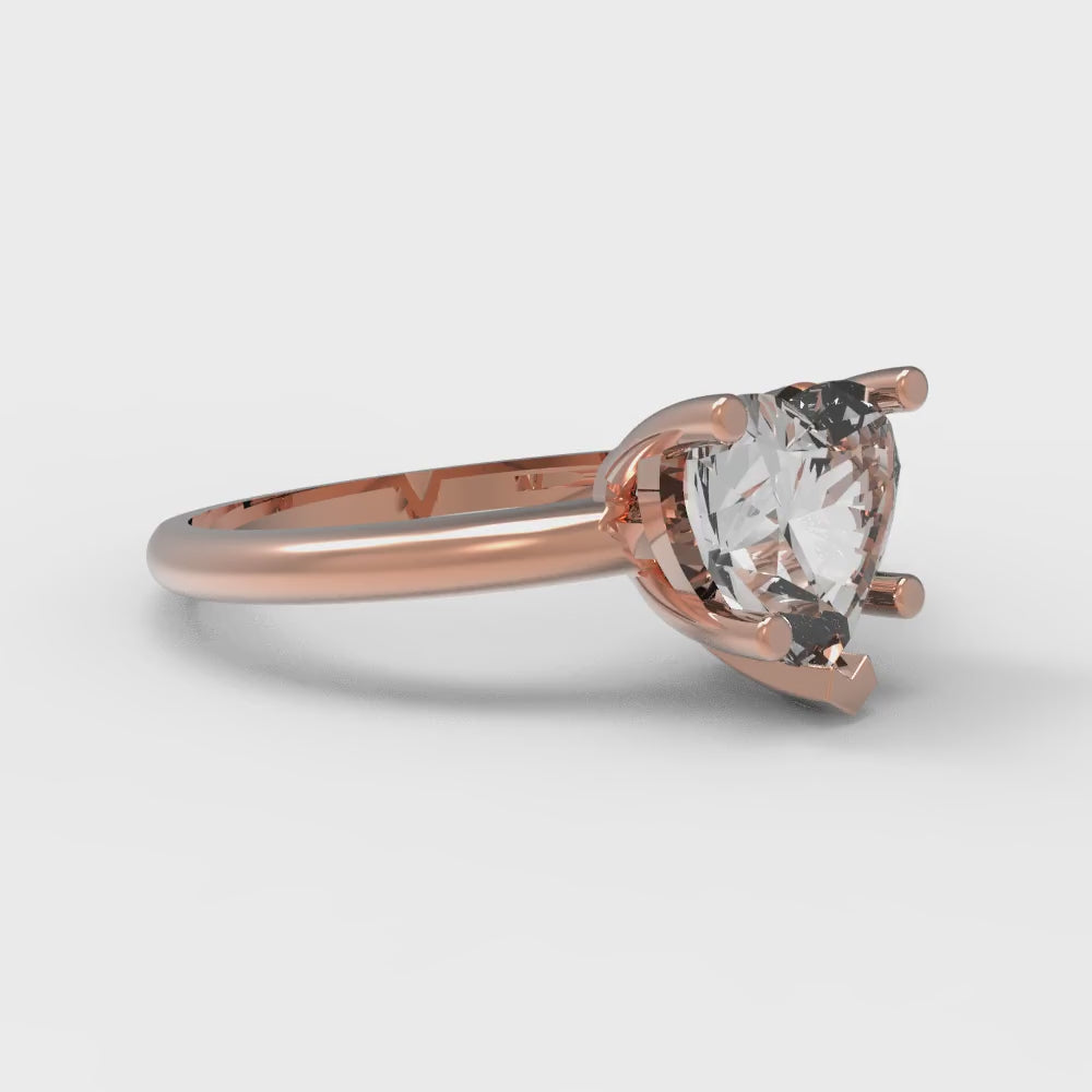 2 cttw Zirconia Simulated Diamond Solitaire  Engagement Ring - Solid Gold (VVS1, Heart Cut,8mm)