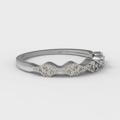 0.1 cttw Natural Morganite Round Cut White Gold Eternity Wedding Band